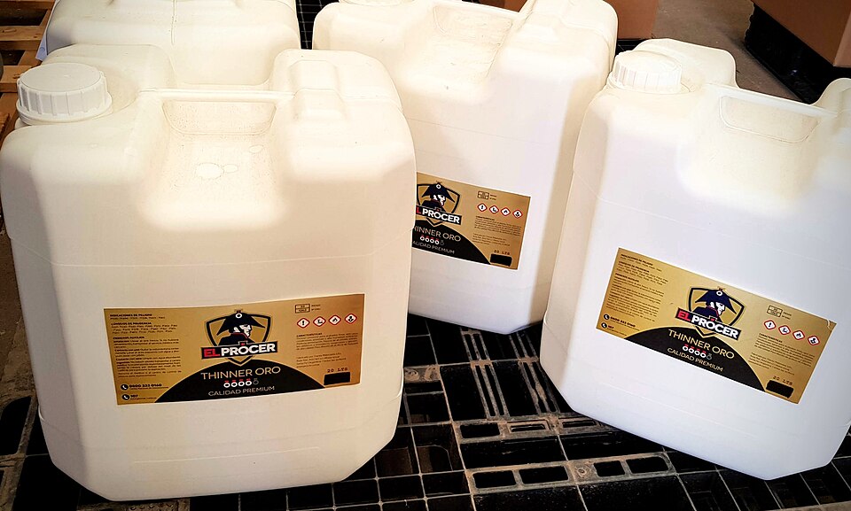 Solvent / thinner drum — representative photo